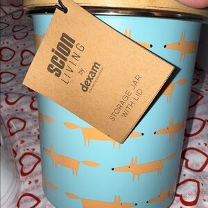 Matching Set- Canister & Glass Food Storage Jar with Bamboo Lids. So many uses!